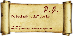 Polednak Jávorka névjegykártya